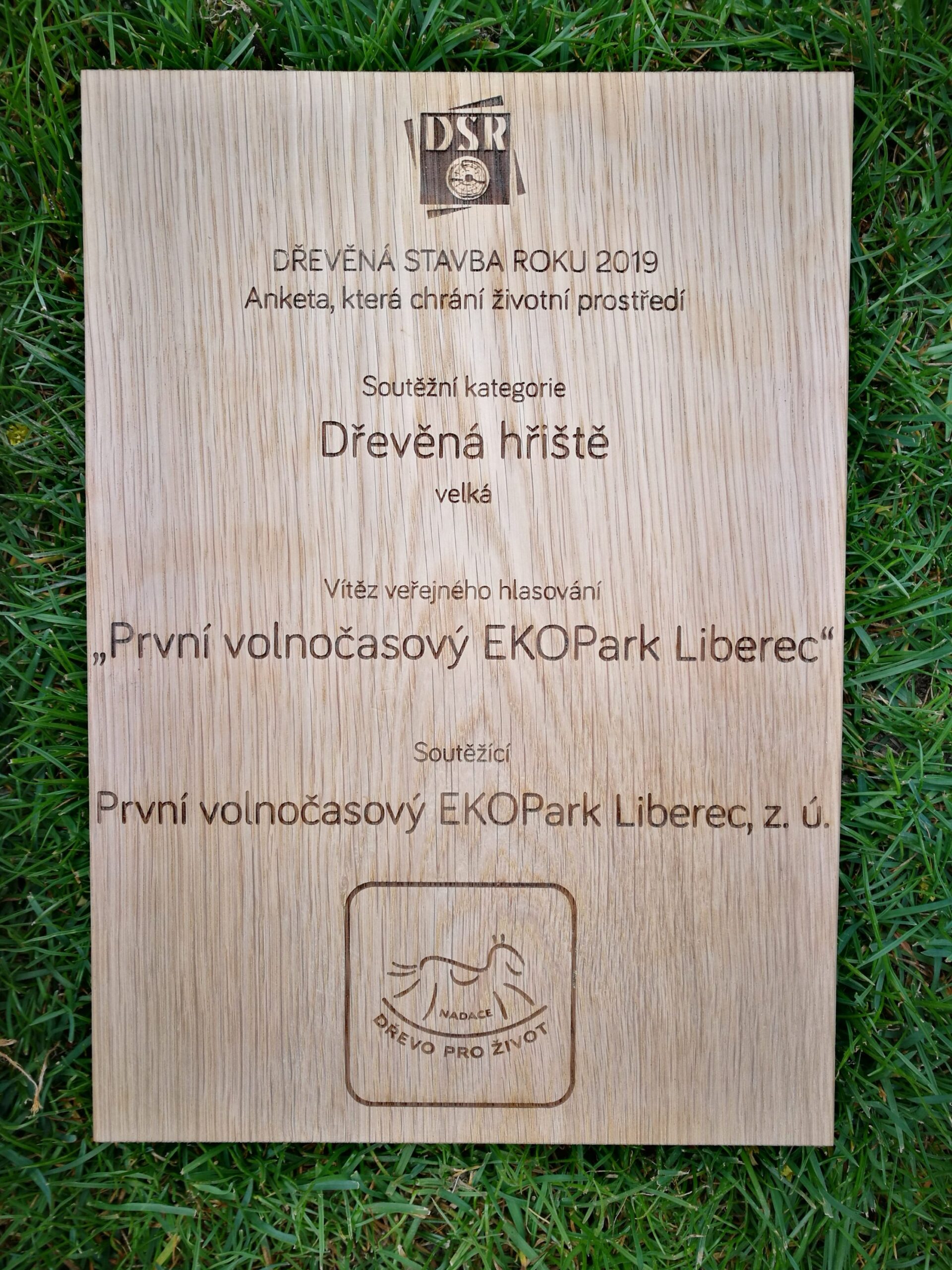 Náš EKOPark přivezl do ^Liberce dřevěný diplom za 1. místo 
