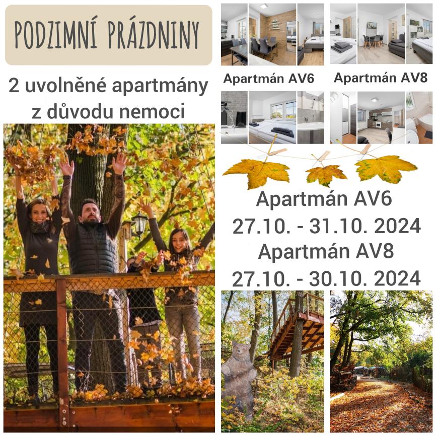PODZIMNÍ PRÁZDNINY – máme nově dostupné 2 rodinné apartmány 🍁🍂